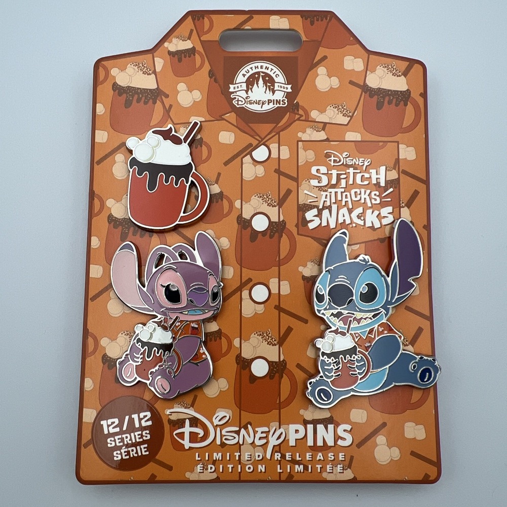 Disney Stitch‎ Attacks Snacks Pin Hot Chocolate Cocoa 12/12 December NEW